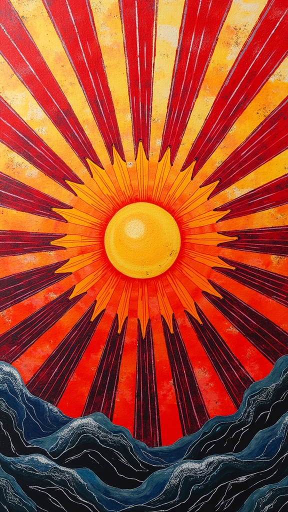 vibrant sunrise art creation