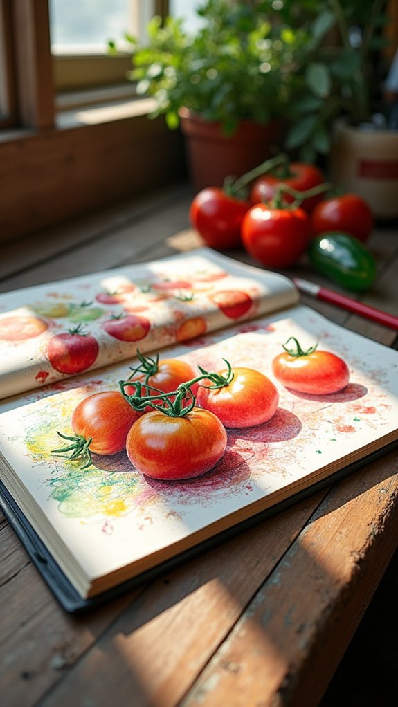 vibrant tomato sketch trend