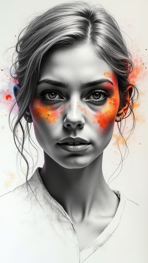 vibrant watercolor pencil portraits