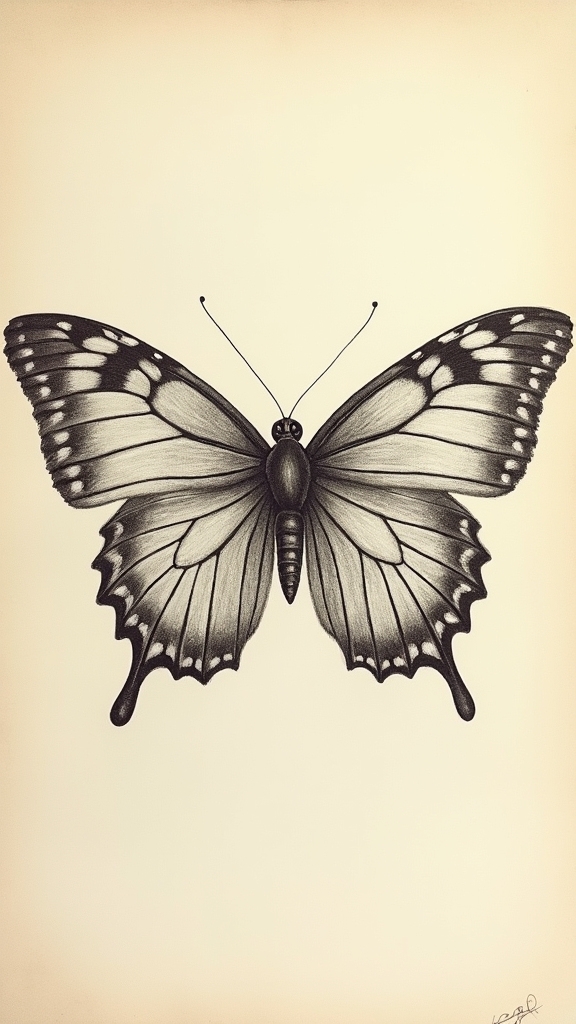vintage butterfly artistic beauty