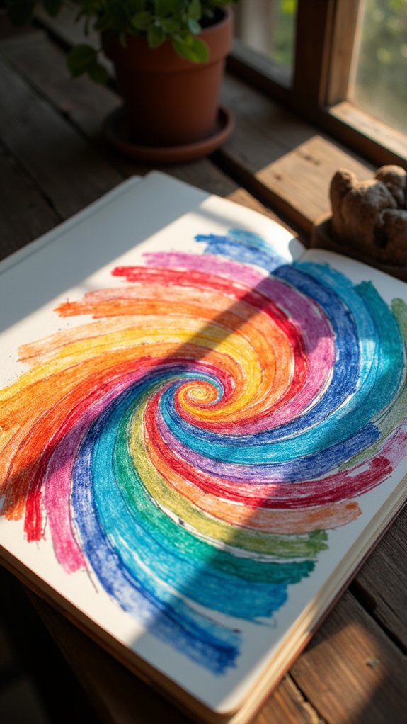 vivid spirals colorful layering