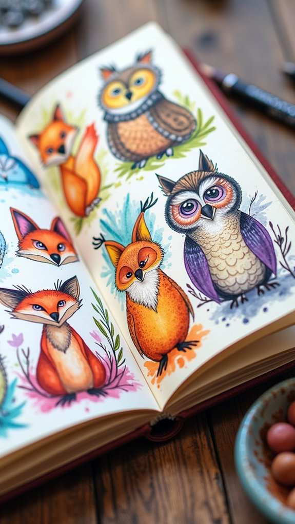 whimsical animal portrait art