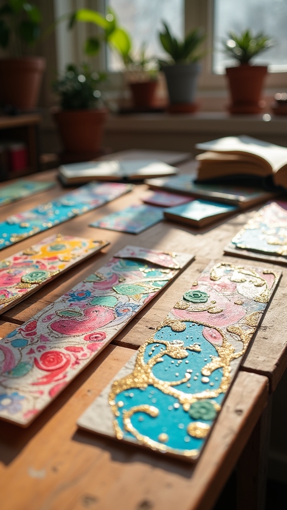 whimsical bookmarks from recyclables