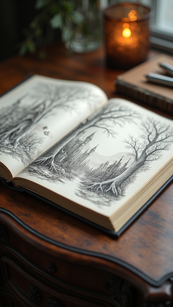 whimsical enchanted pencil art