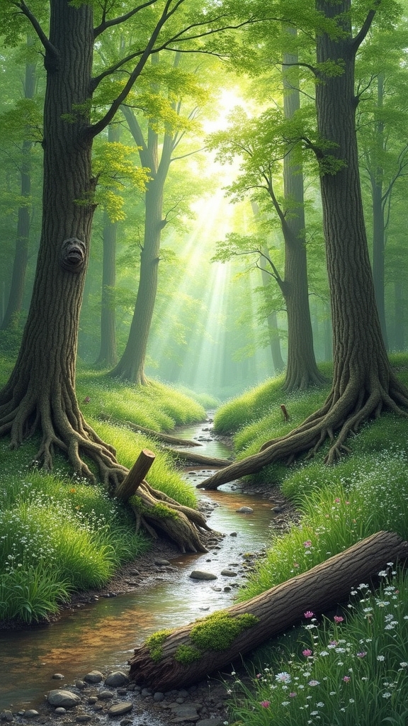 whimsical woodland scene exploration