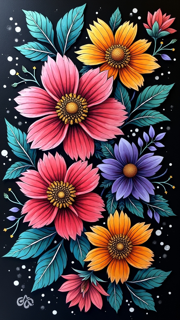 white accents enhance artwork