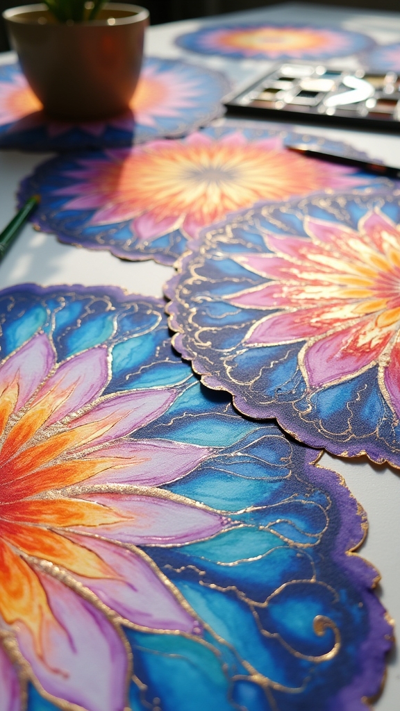 abstract watercolor mandala freedom
