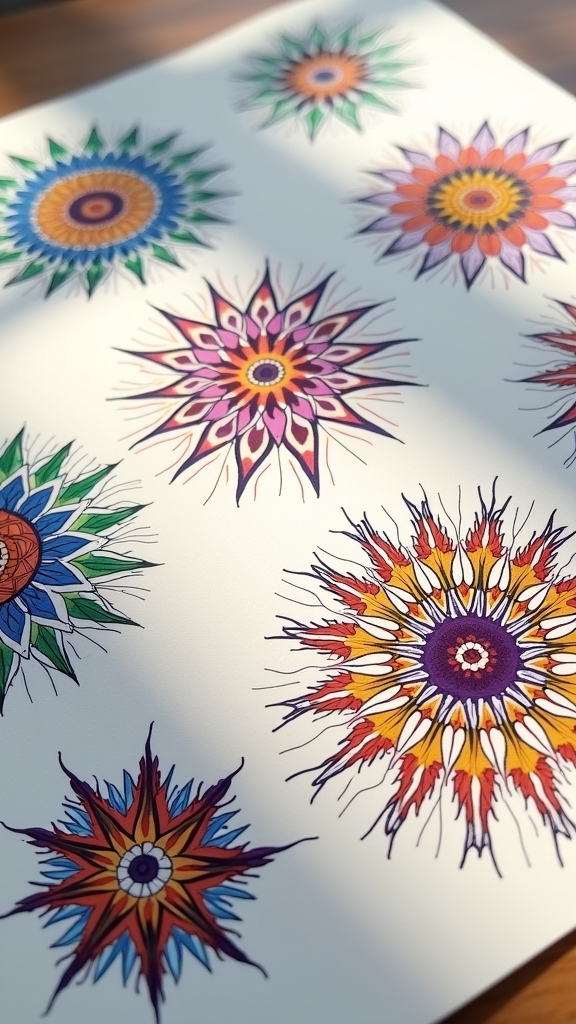 bold radiating starburst patterns
