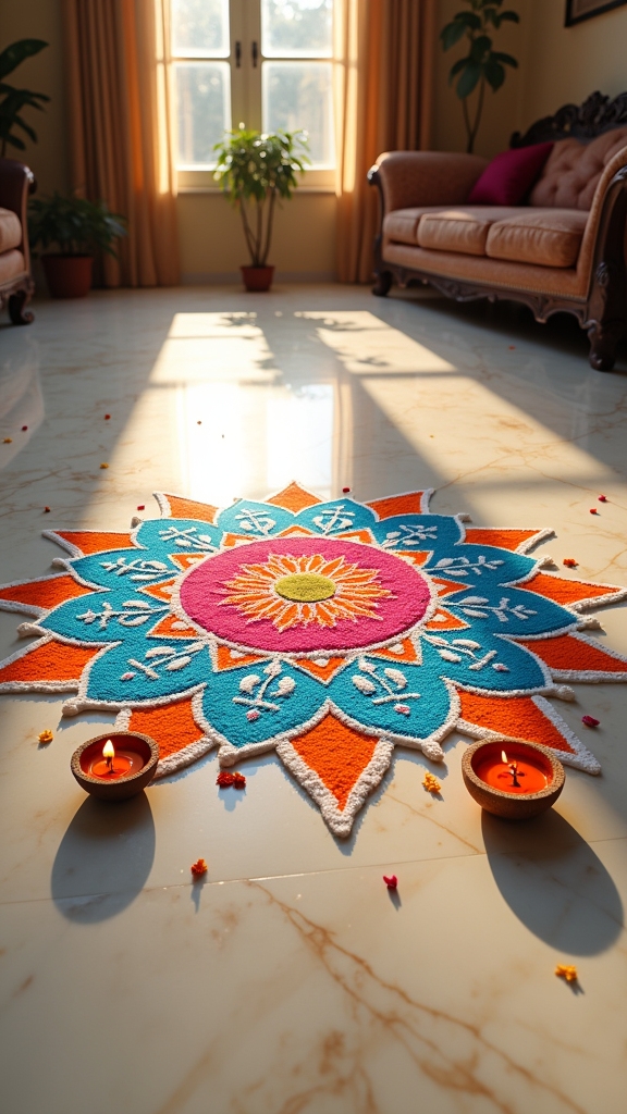 display your rangoli beautifully