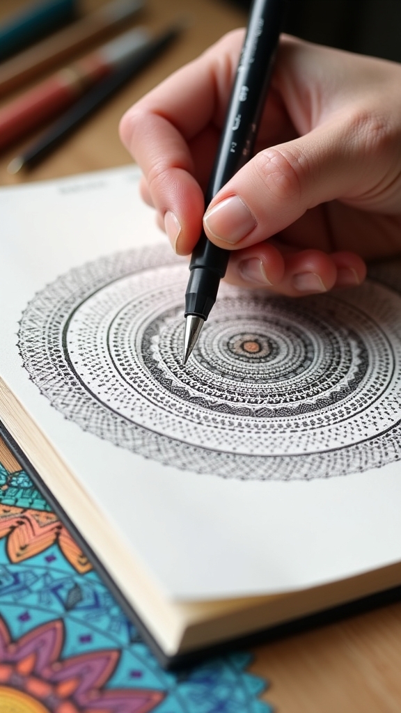 dotted mandala creation process