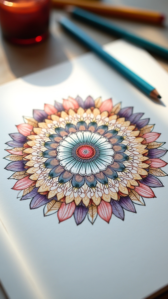floral mandala art creation