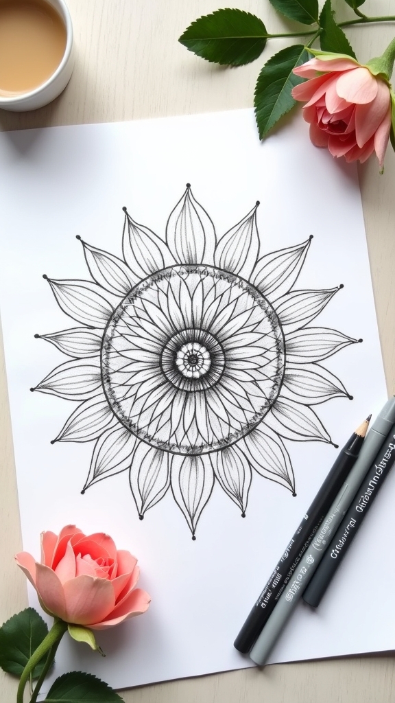 floral mandala artistic expression