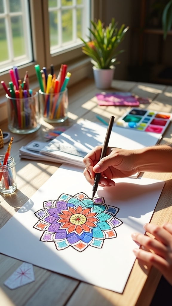 gather mandala art supplies