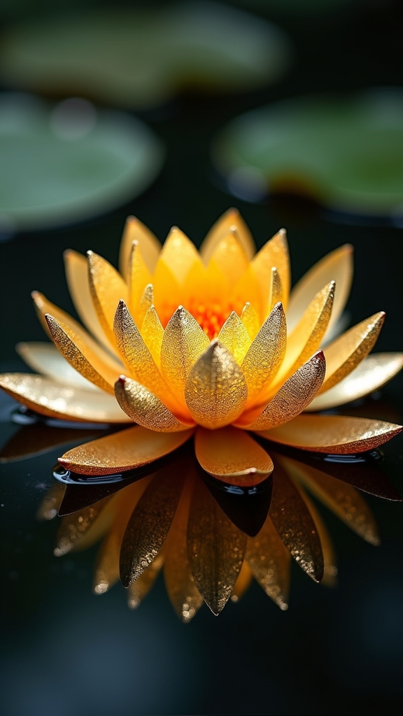 gold water lily mandalas