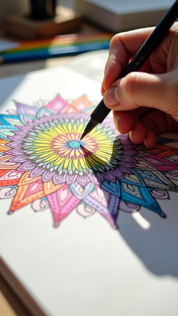 inking mandalas with precision
