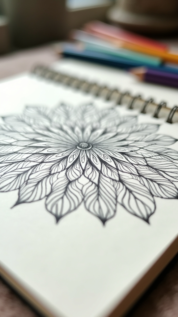 leaf patterned mandala designs