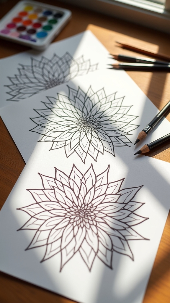 lotus mandala diy templates
