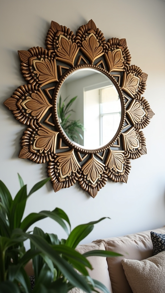 mandala inspired reflective decor