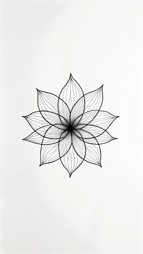 minimalist lotus mandala art
