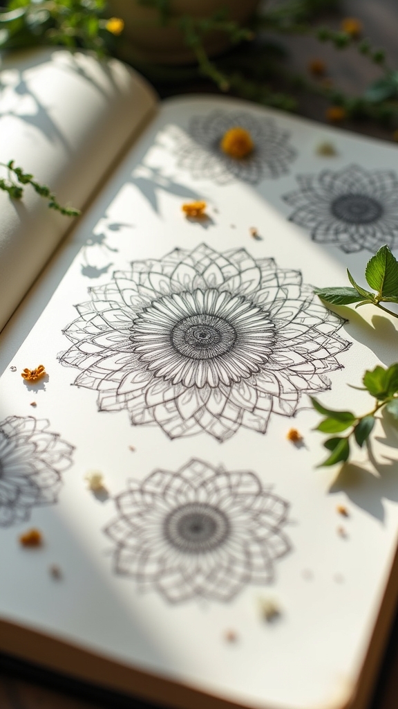 organic mandala art creation
