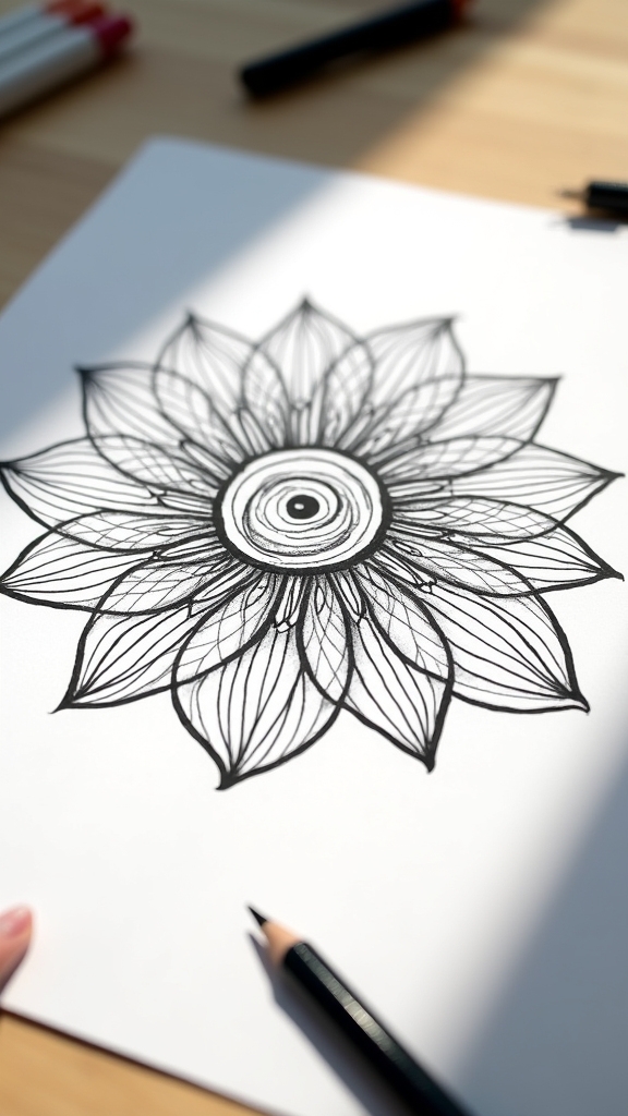 petals circles negative space