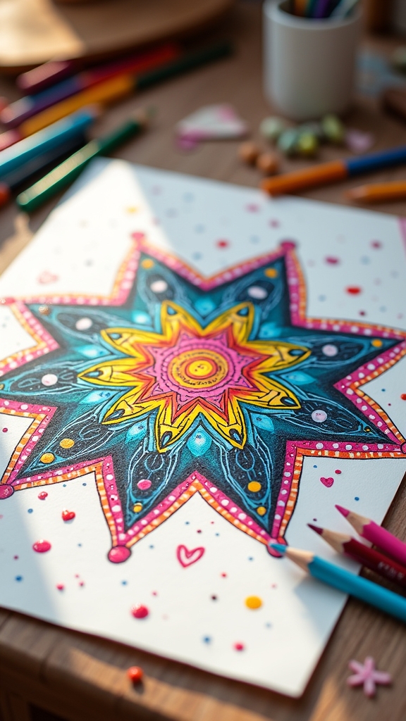 playful vibrant star mandala
