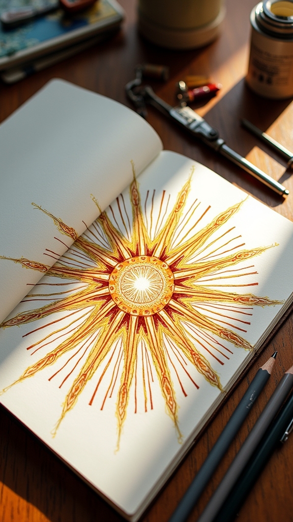 radiant sunburst mandala designs