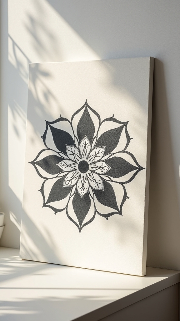 subtle dual tone mandala art