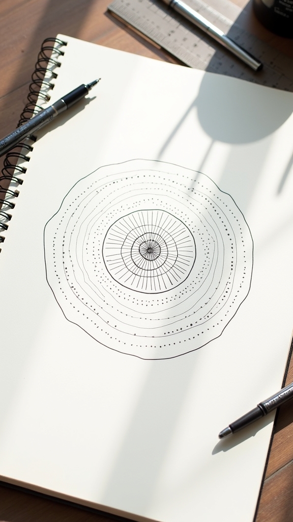 symmetrical dot mandala creation