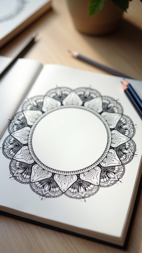 symmetrical mandala border design