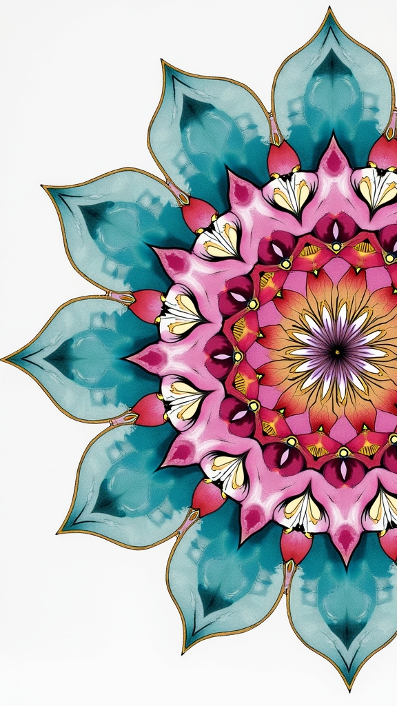 unique watercolor mandala art