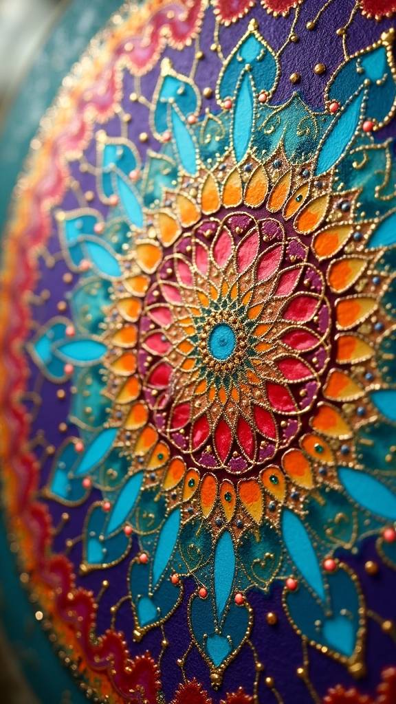 vibrant abstract acrylic mandalas