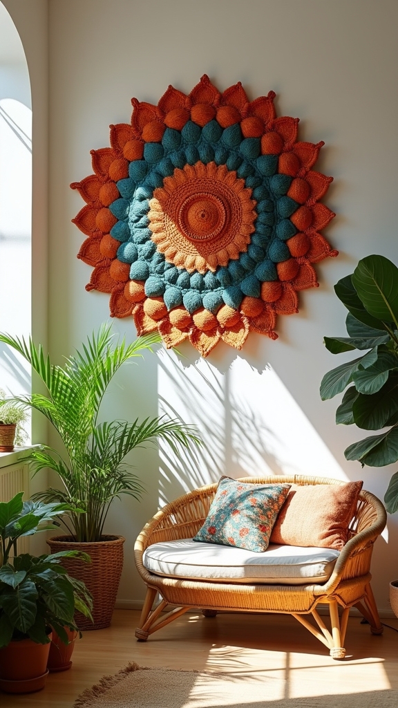 vibrant bohemian mandala art