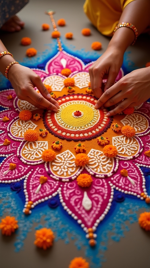 vibrant colors and embellishments