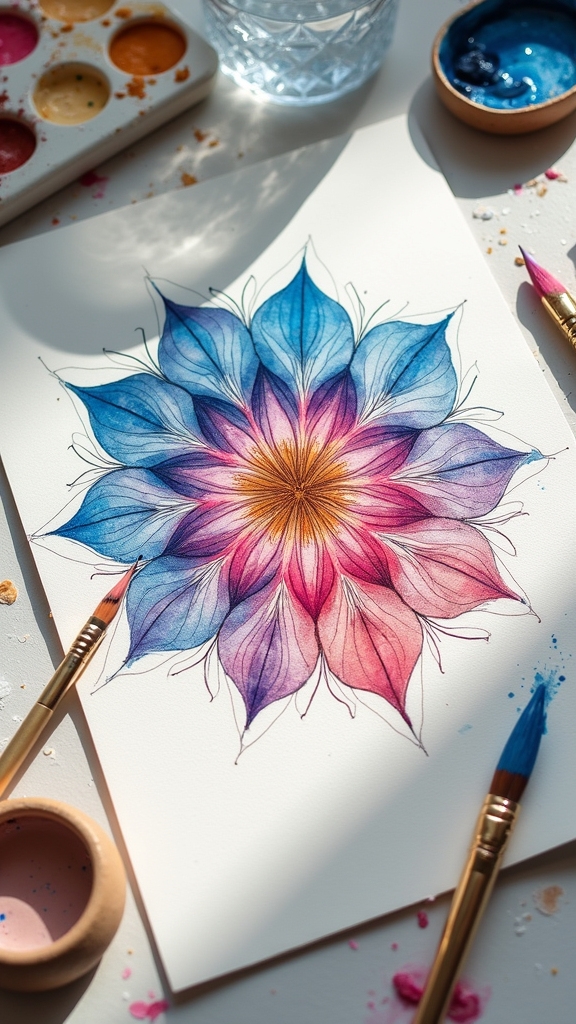 vibrant watercolor mandala techniques